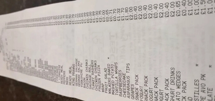Picture of a shop receipt